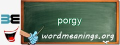 WordMeaning blackboard for porgy